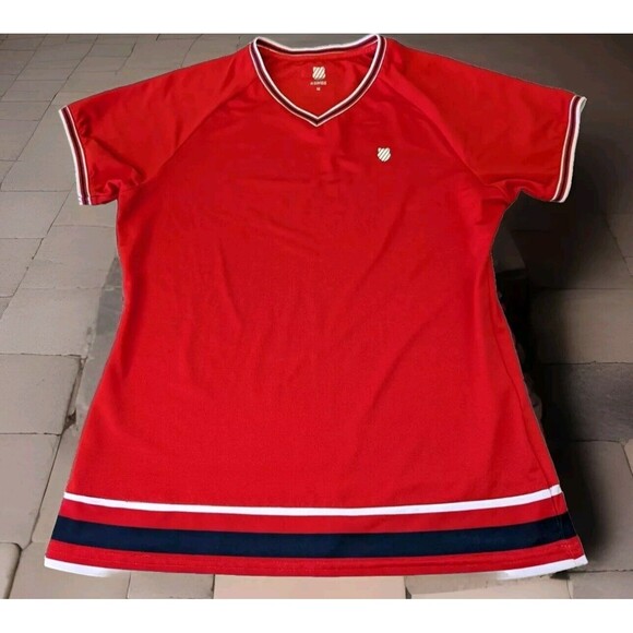 WOMENS K-SWISS HERITAGE SPORT POLO TOP SIZE MEDIUM - Picture 1 of 9